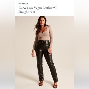 Abercrombie Leather Pants Straight Leg - CAMEL Brown in Curve Love size 8S